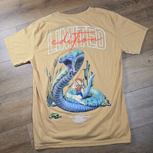 RGSTR Graphic T Shirt Mens L Gold Snake Woman Cotton Streetwear Tattoo Style